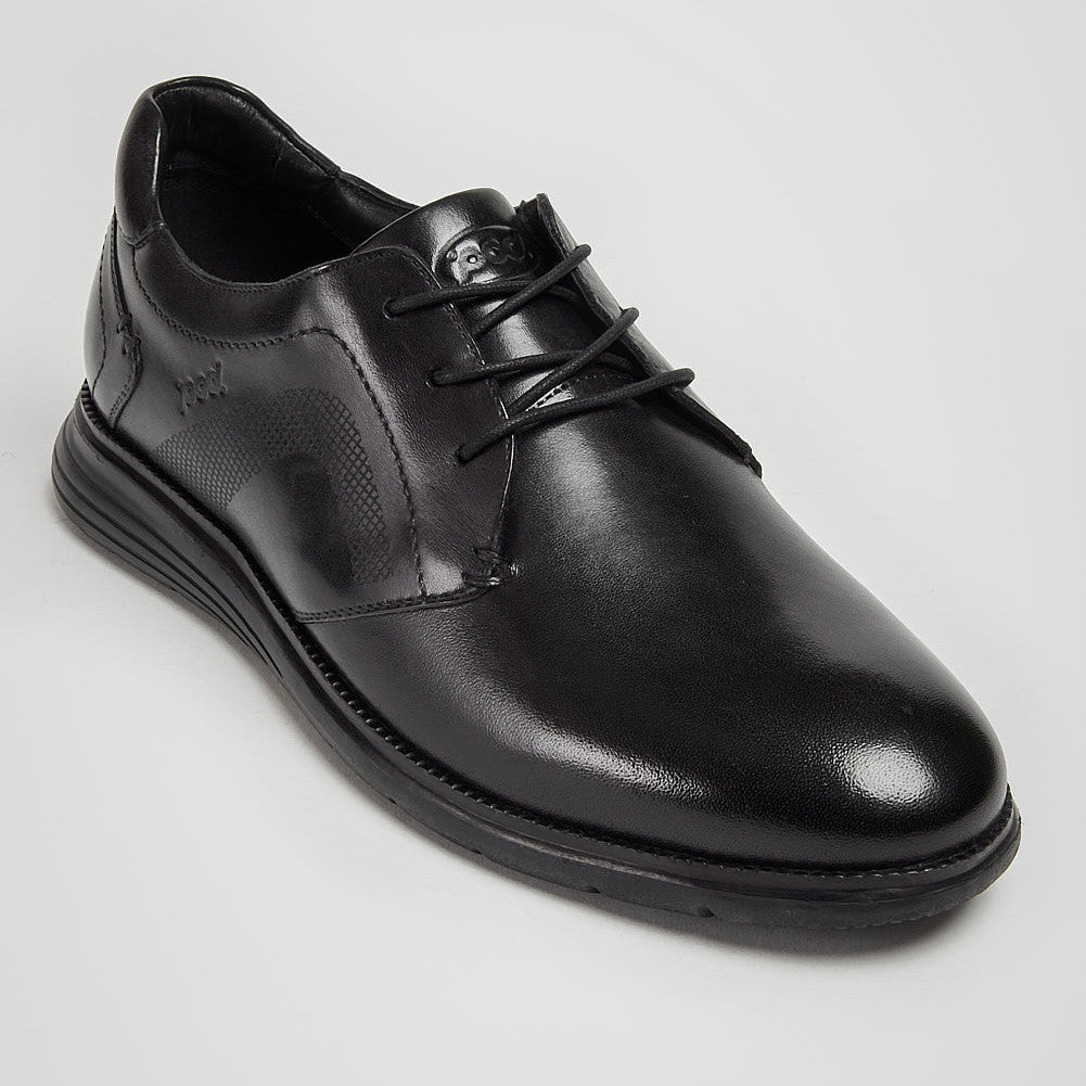 Pod Aston Triple Black Black Leather Lace Up Casual Shoes