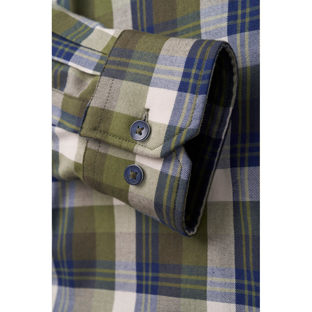 Bugatti 9350 68700B 180 Olive Long Sleeve Casual Shirt