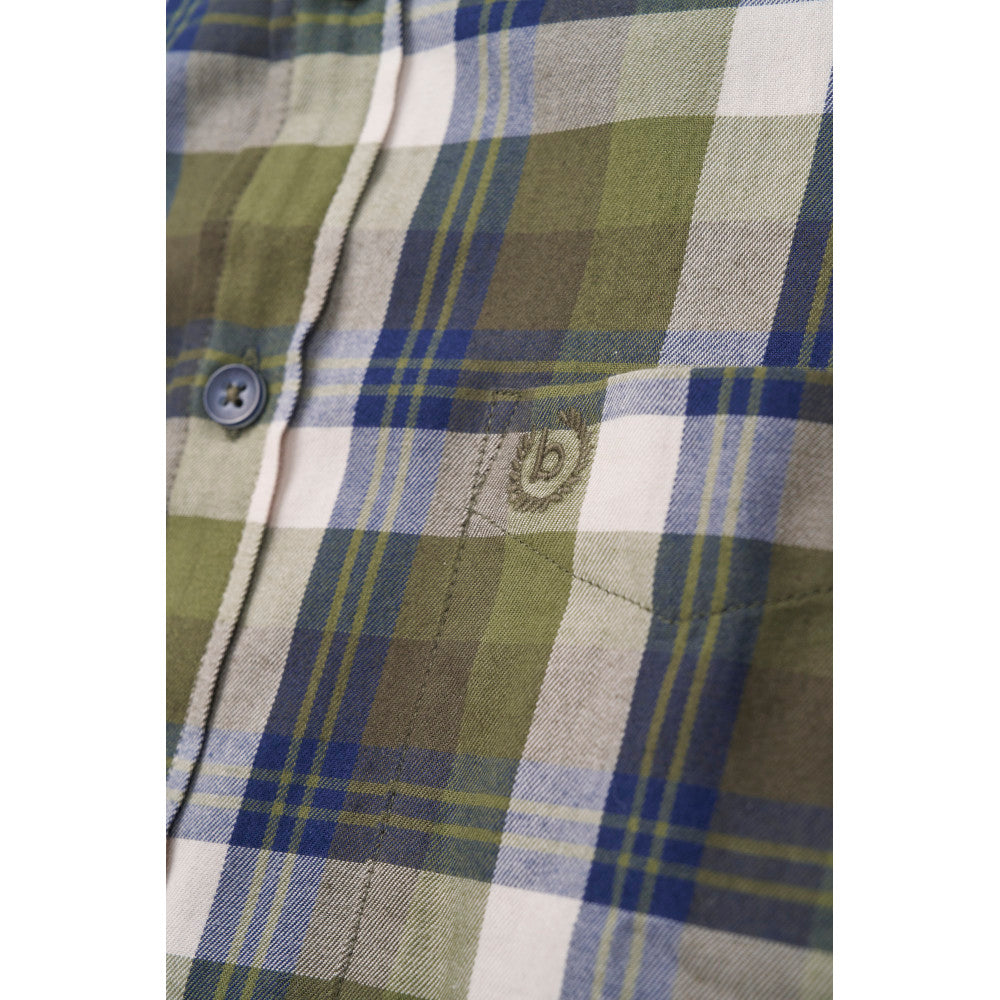 Bugatti 9350 68700B 180 Olive Long Sleeve Casual Shirt