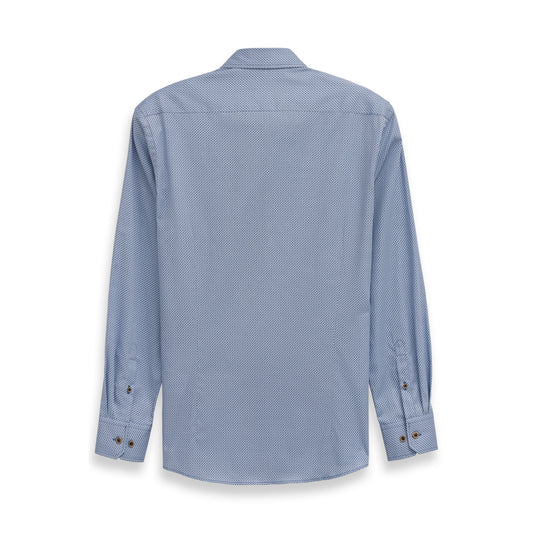 Bugatti 9350 88518D 340 Blue Grey Casual Shirt
