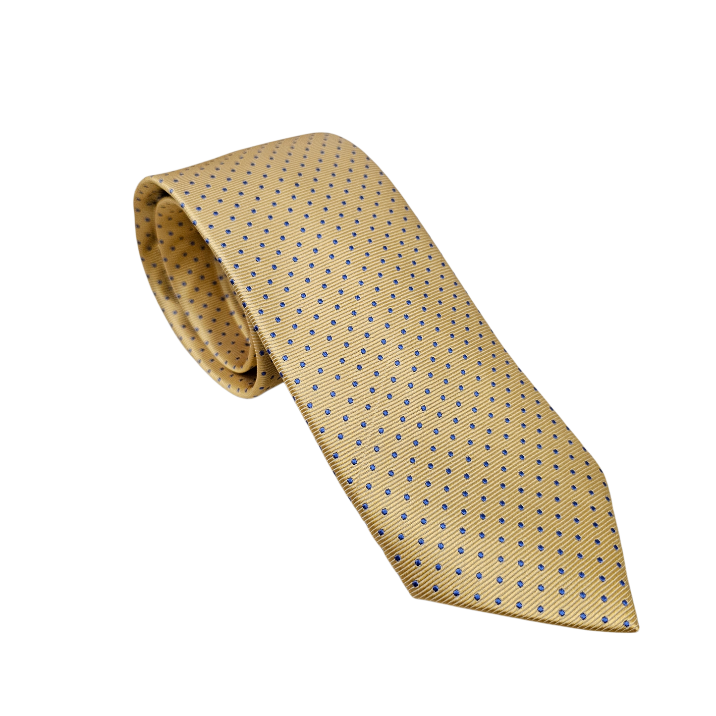 Wallace Yellow And Blue Dot Silk Tie