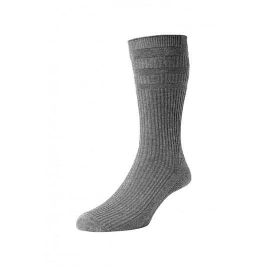 HJ Hall HJ91 Mid Grey Cotton Softop Sock