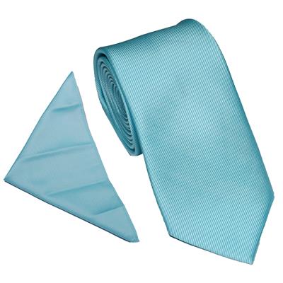 Wallace Twill Turquoise Tie & Hankerchief Set