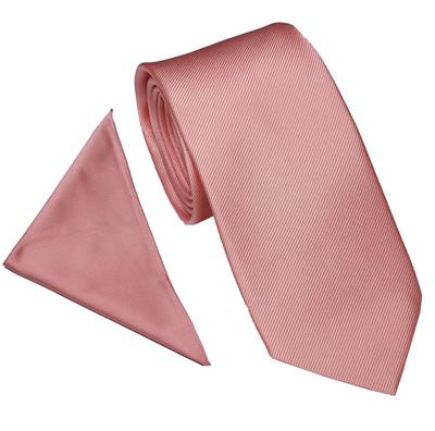 Wallace Twill Peach Tie & Hankerchief Set
