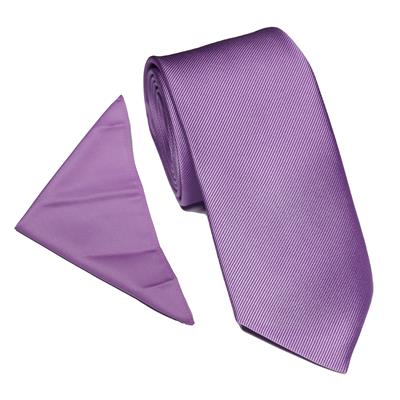 Wallace Twill Mauve Tie & Hankerchief Set