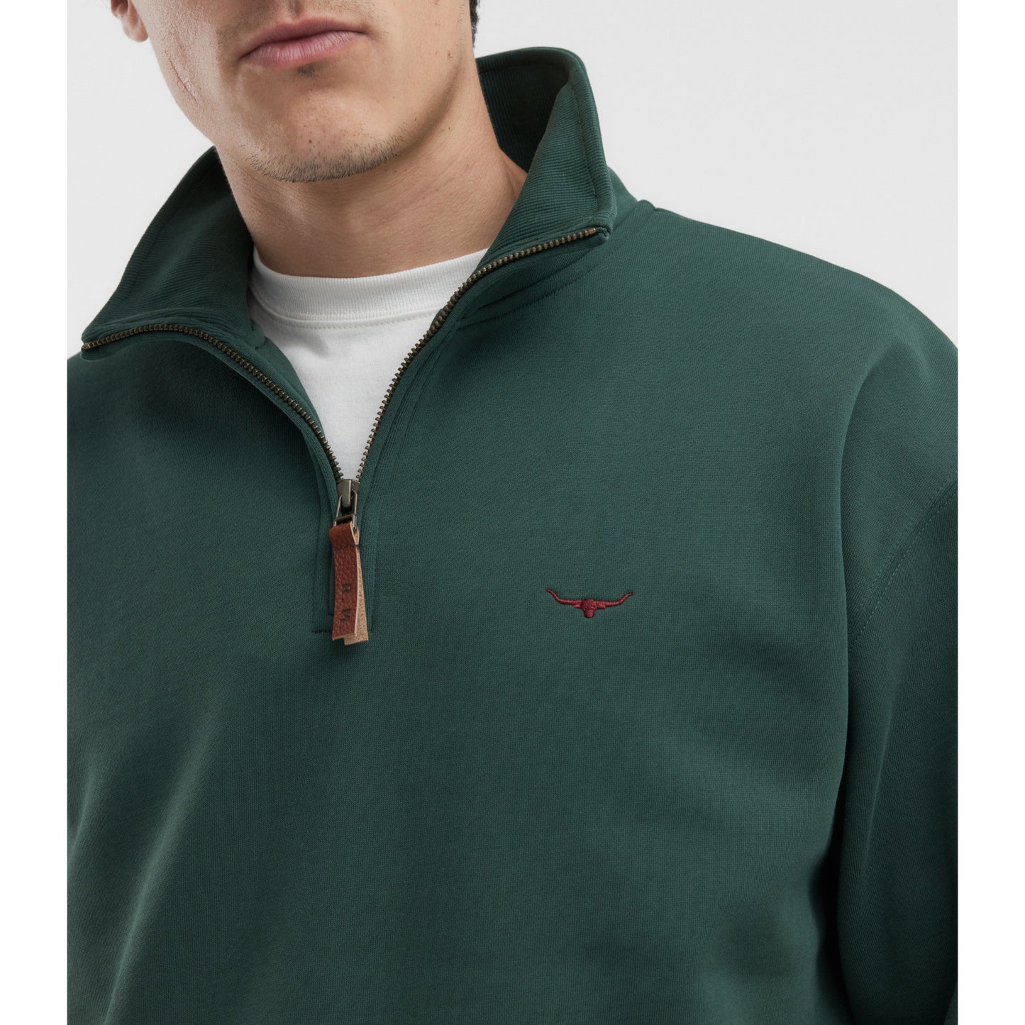 RM Williams Mulyungarie Pine 1/4 Zip Sweatshirt