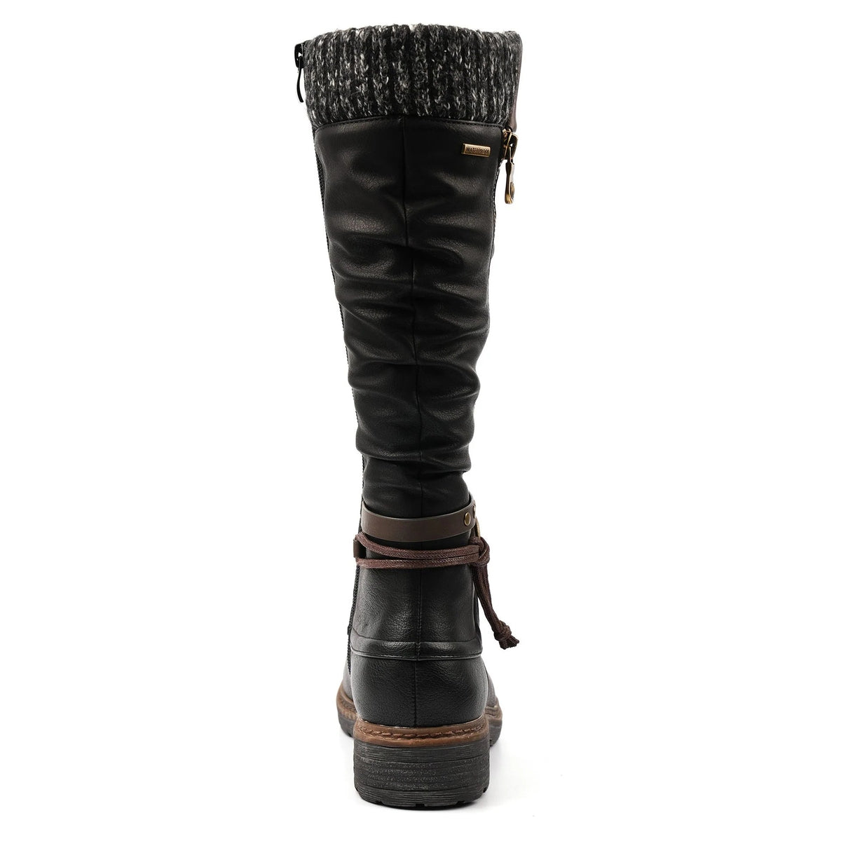 Lunar Melinda Black Waterproof Fur Lined Long Boot Black