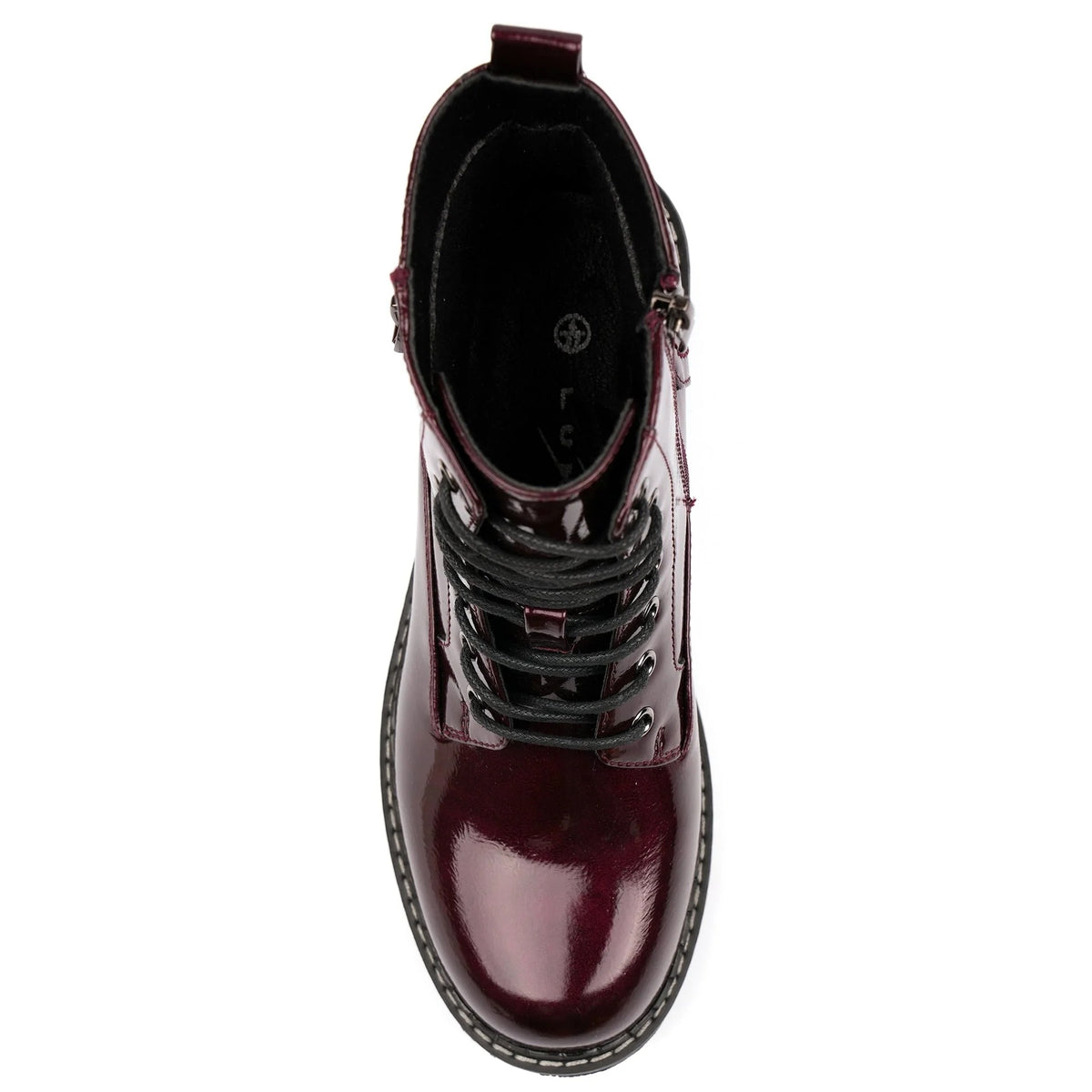 Lunar Allison Burgundy Patent Ankle Boot Burgundy