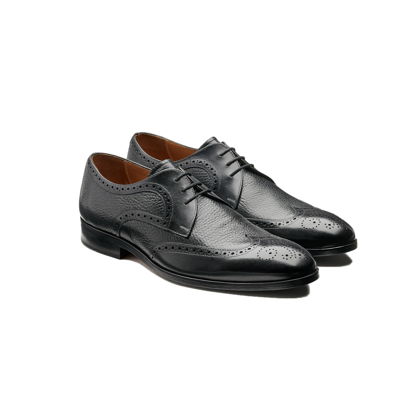 Barker Salcombe Black Calf / Black Deer Skin Shoes