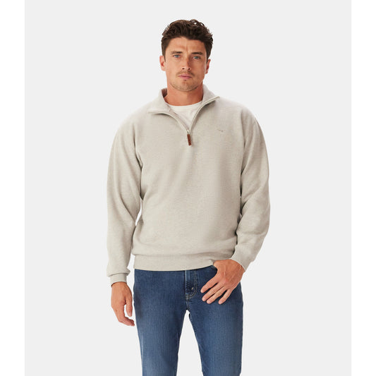 RM Williams Mulyungarie Grey Marle 1/4 Zip Sweatshirt