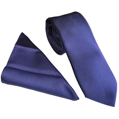 Wallace Prune Plain Poly Twill Tie & Hankerchief Set