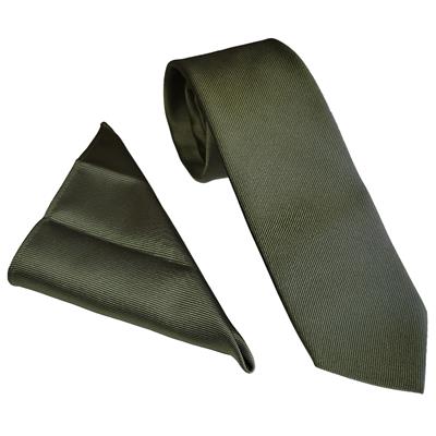 Wallace Sea Green Plain Poly Twill Tie & Hankerchief Set