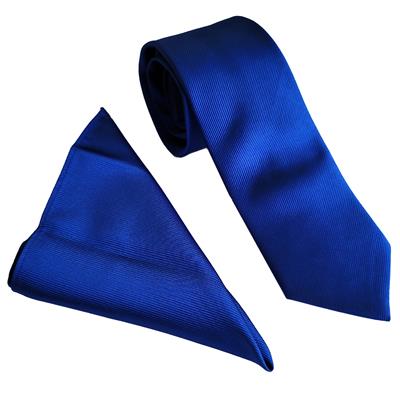 Wallace Royal Plain Poly Twill Tie & Hankerchief Set