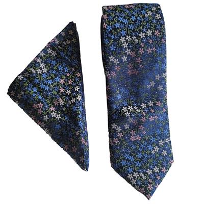 Wallace Micro Floral Navy Tie Set