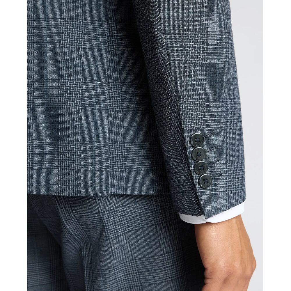 Remus Uomo 12731 26 Blue Check Tapered Jacket