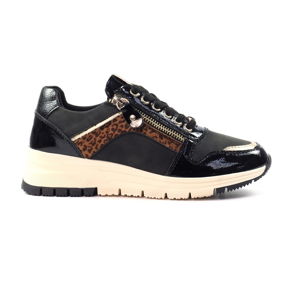 Lunar Kennedy Black Wedge Trainers