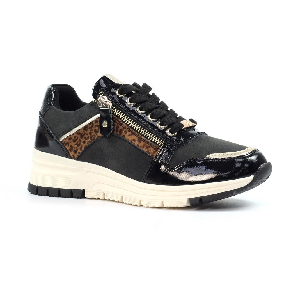 Lunar Kennedy Black Wedge Trainers