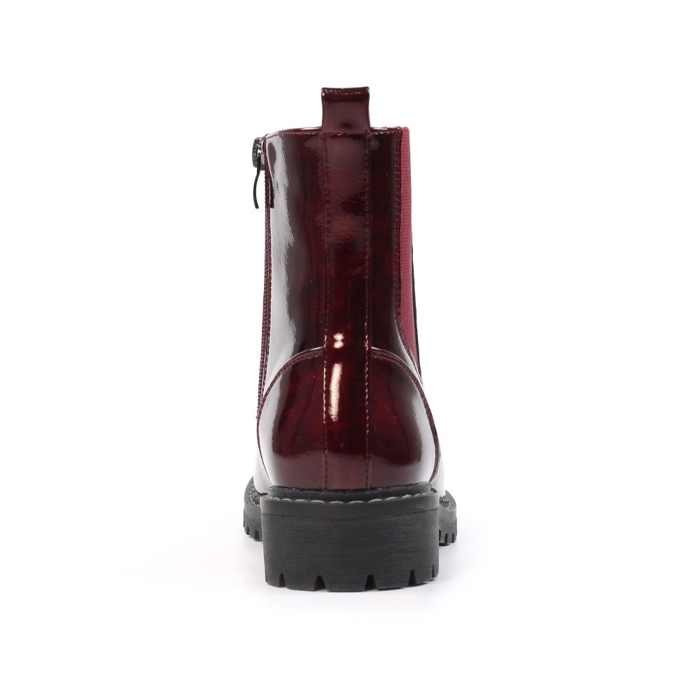 Lunar Alexis Burgundy Ankle Boots