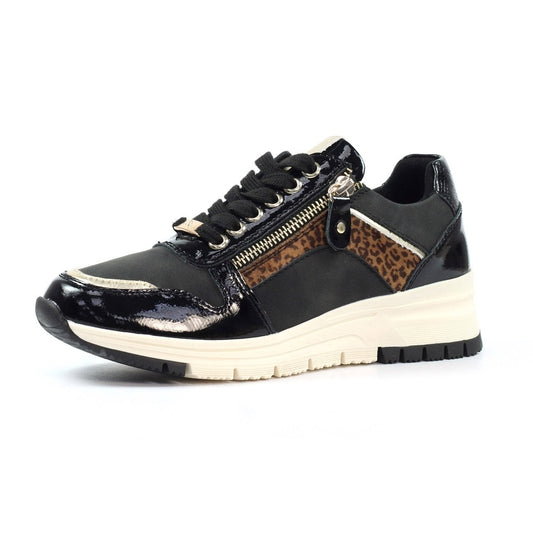 Lunar Kennedy Black Wedge Trainers