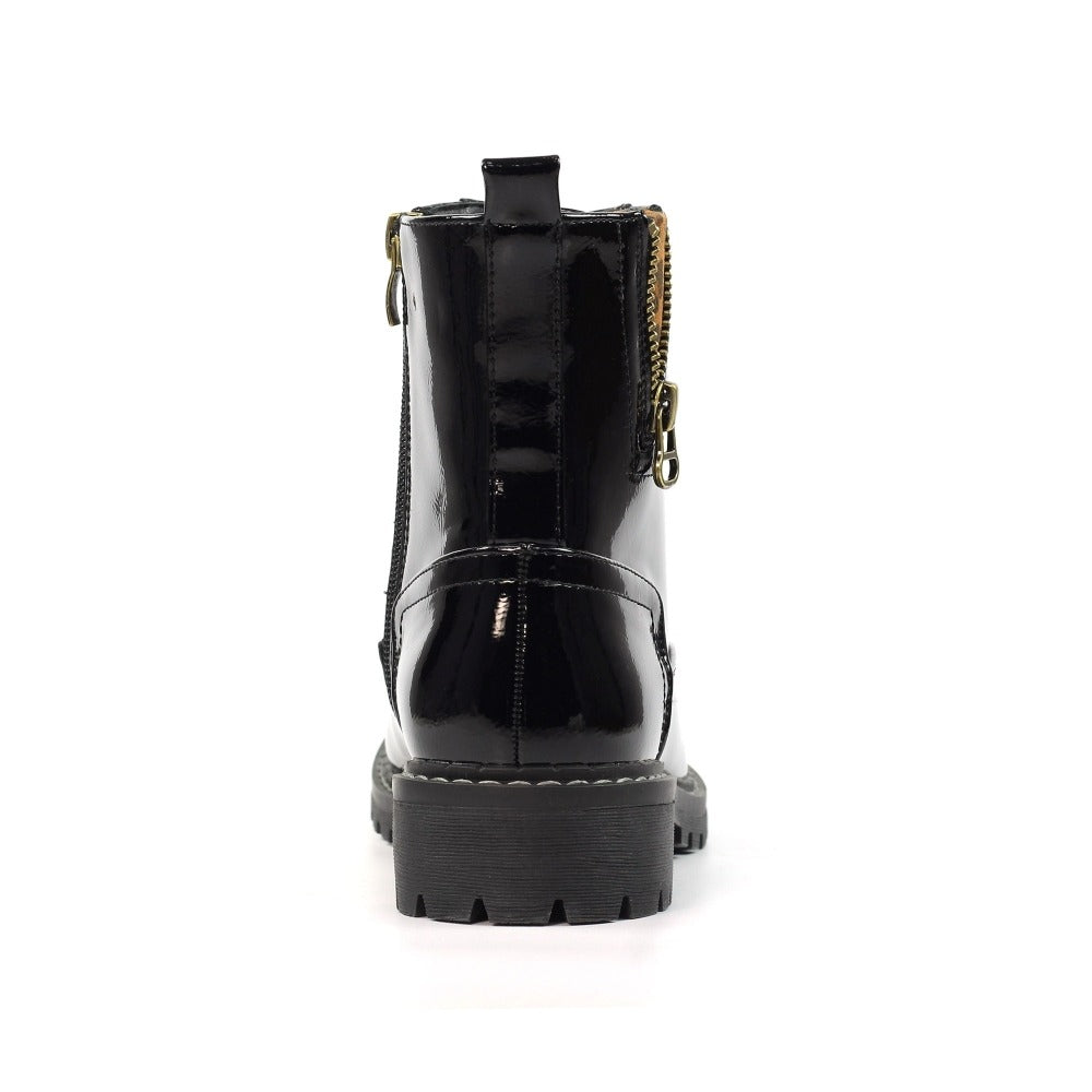 Lunar Nevada Black Patent Ankle Boots