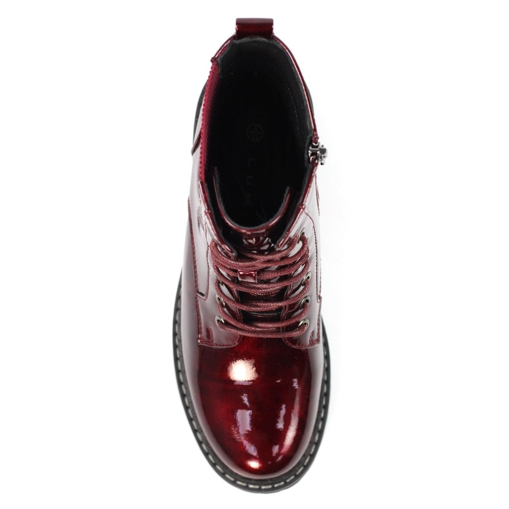 Lunar Alexis Burgundy Ankle Boots