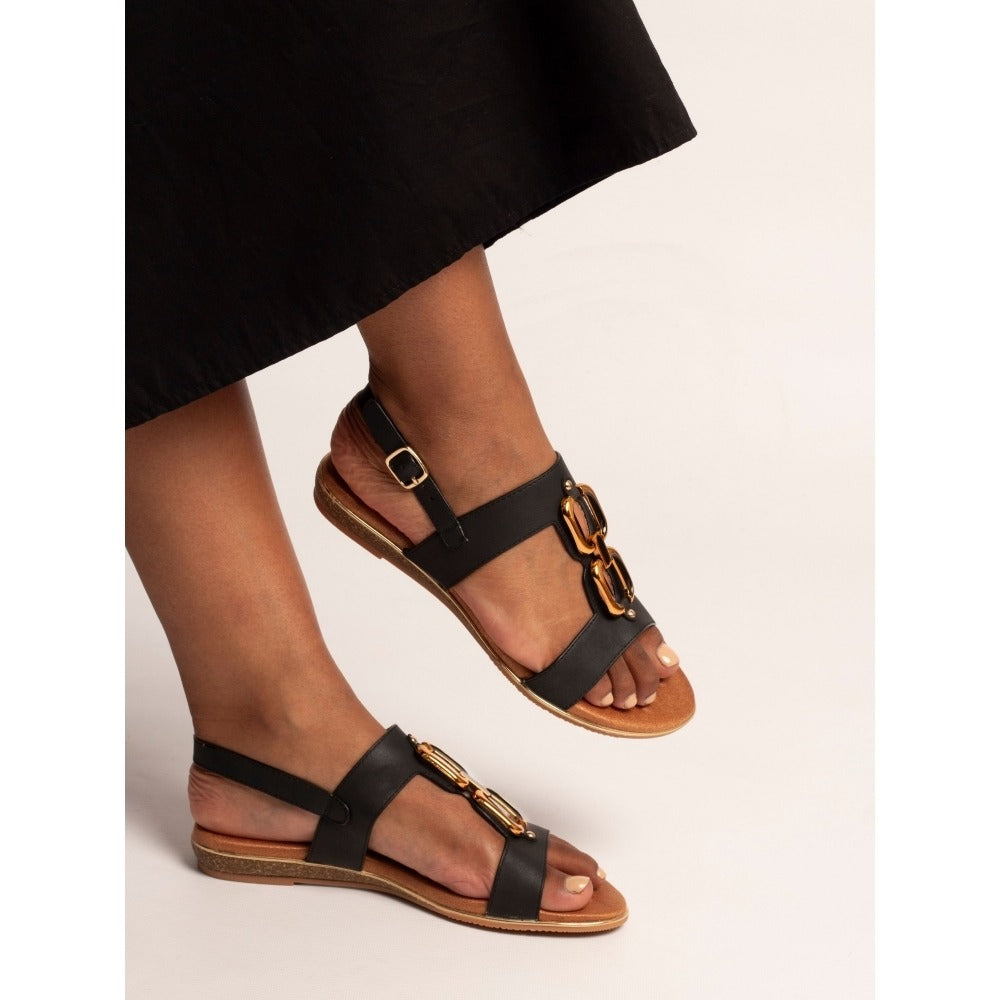 Lunar Darcy Black Sandals