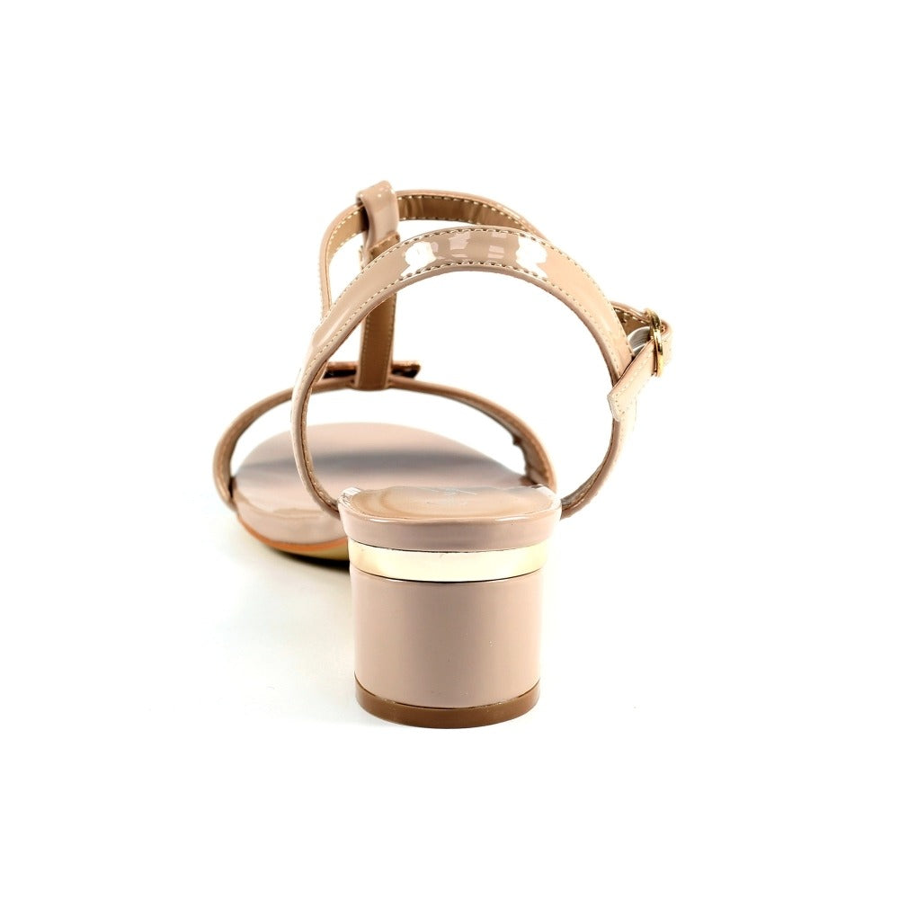 Lunar Blaze Nude Patent Sandals