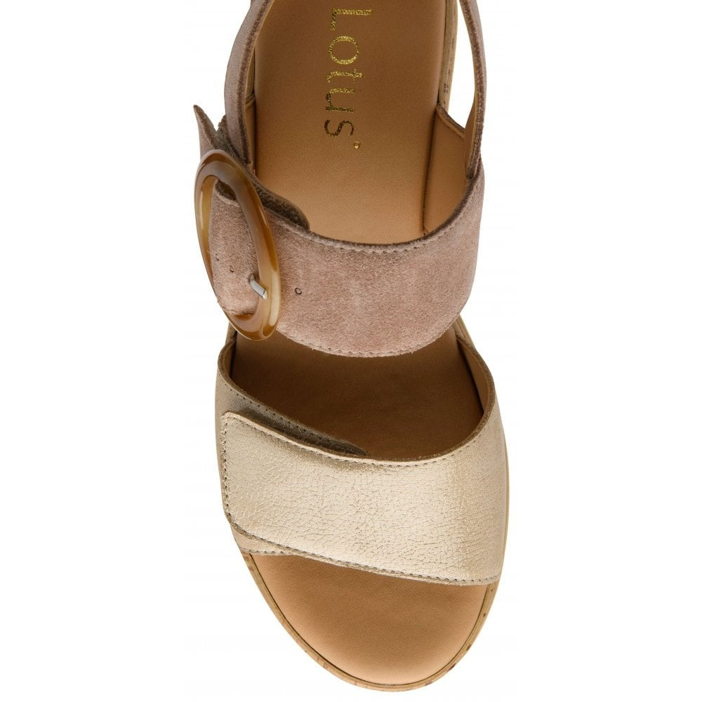 Lotus Cammie Taupe/Gold Sandal