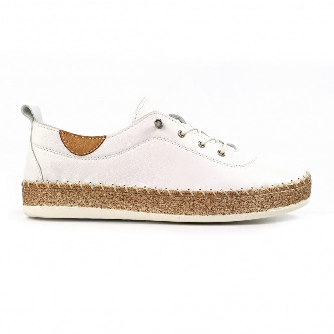 Lunar Evie White Lea. Plimsolls