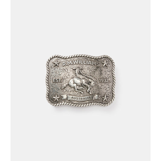 RM Williams Cloudbuster Antique Silver Trophy Buckle