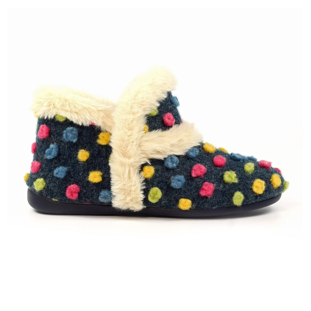 Lunar Latte Navy Bootie Slipper