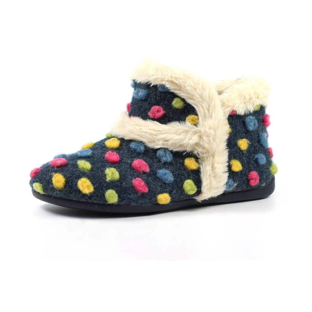 Lunar Latte Navy Bootie Slipper