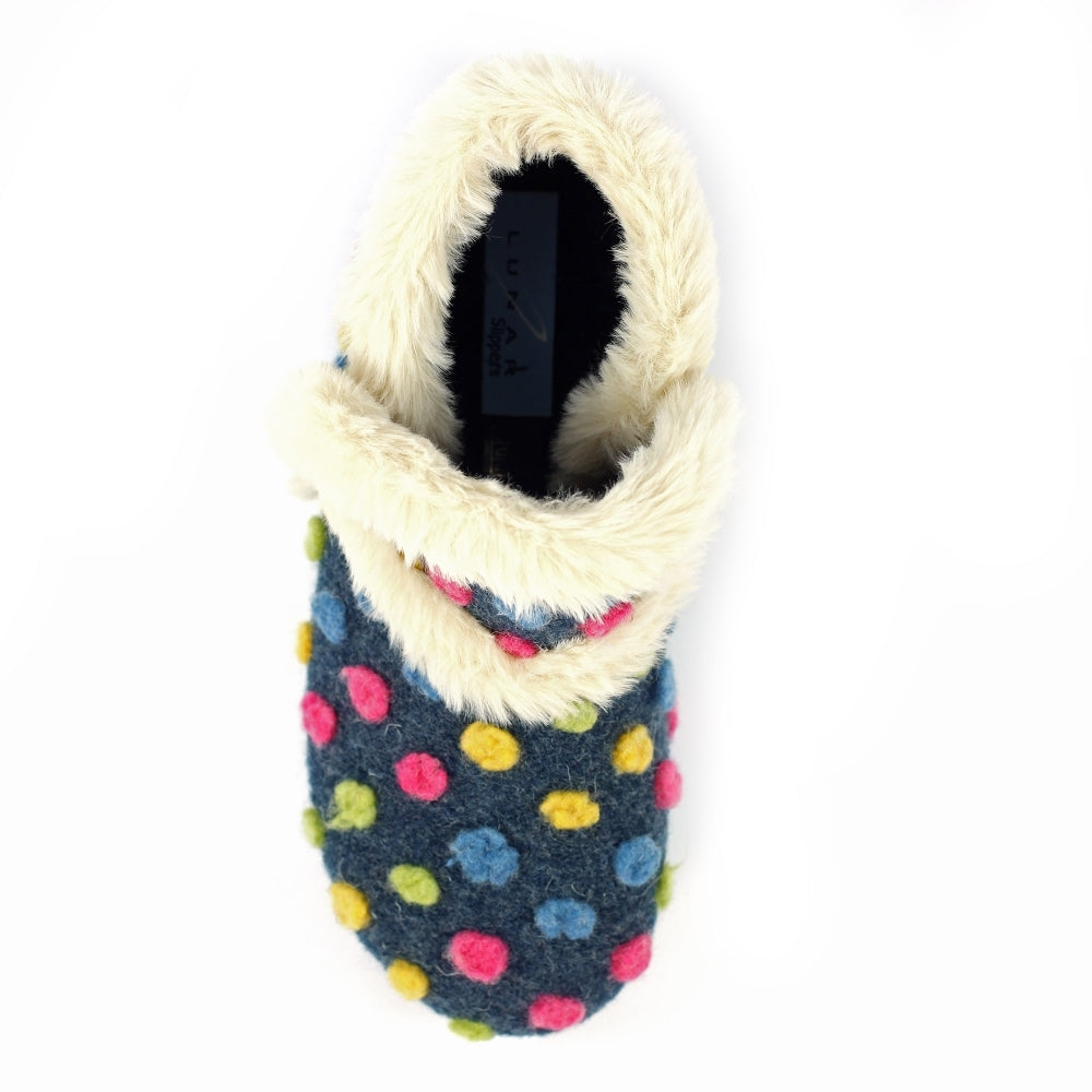 Lunar Latte Navy Bootie Slipper