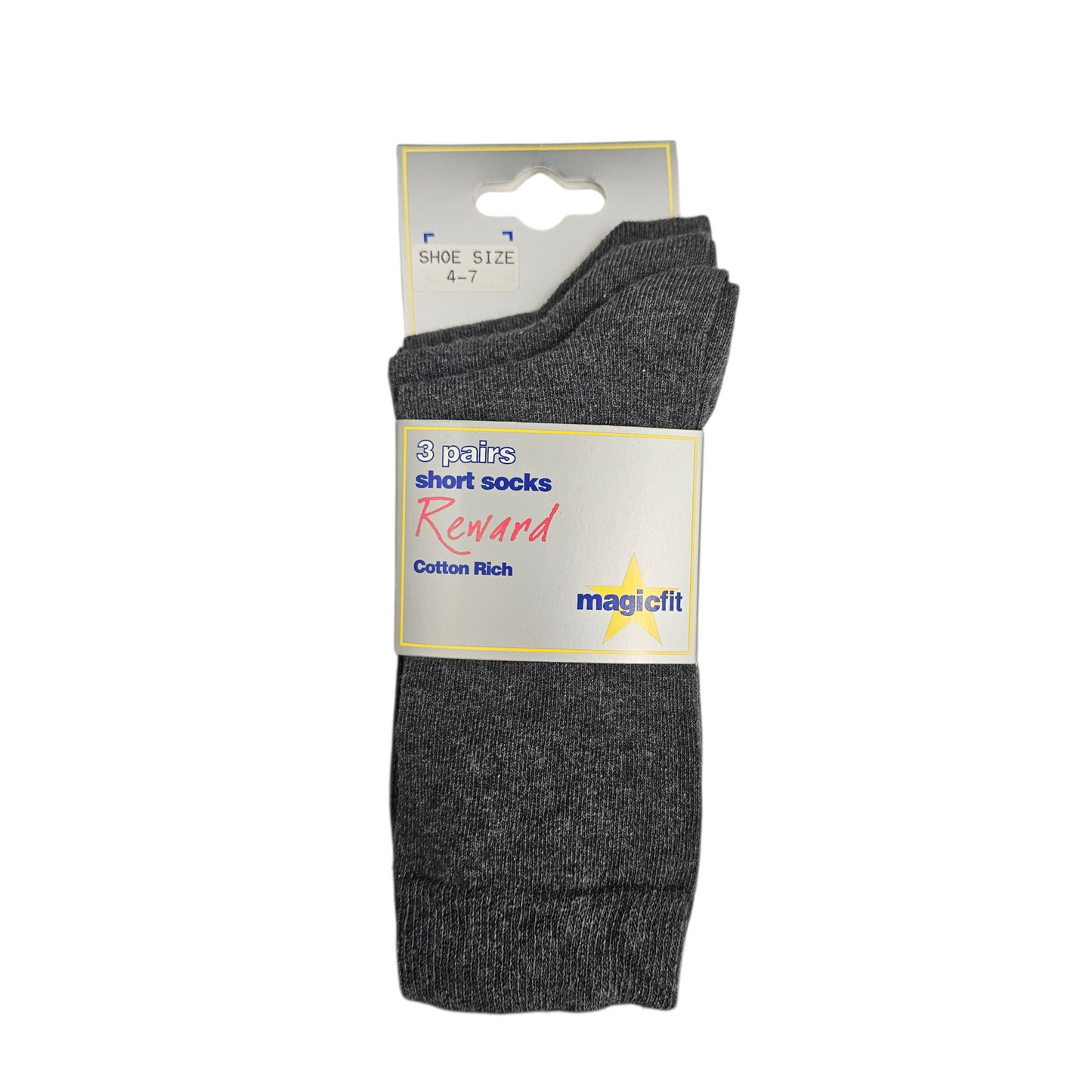 Three Pack Grey School Socks