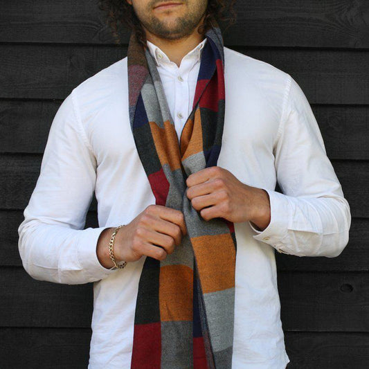 Swole Panda Multi Square Pattern Scarf