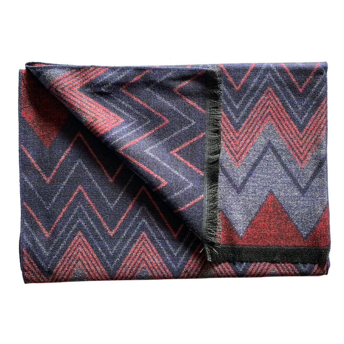 Swole Panda Red / Blue Zigzag Bamboo Scarf