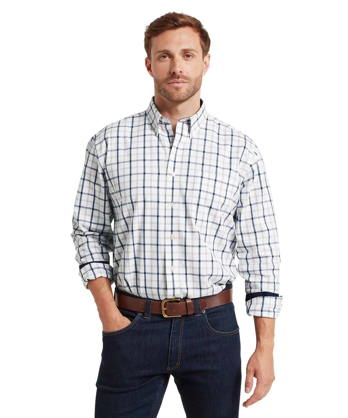 Schöffel Brancaster Oxford Navy Check Classic Shirt