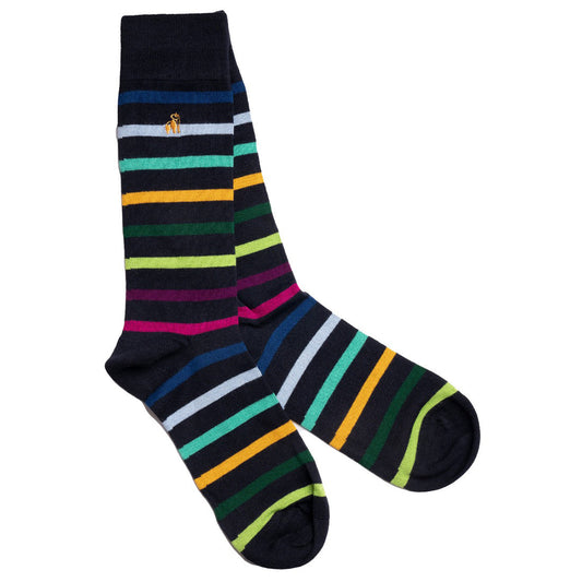 Swole Panda Black Small Stripe Socks