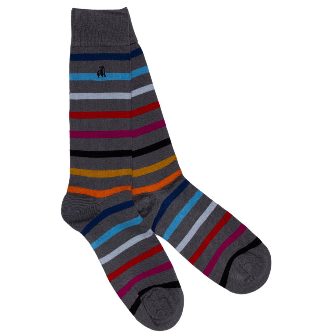 Swole Panda Grey Small Stripe Socks
