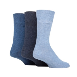 Gentle Grip 3 Pack Core Plain Socks - Fashion Blue