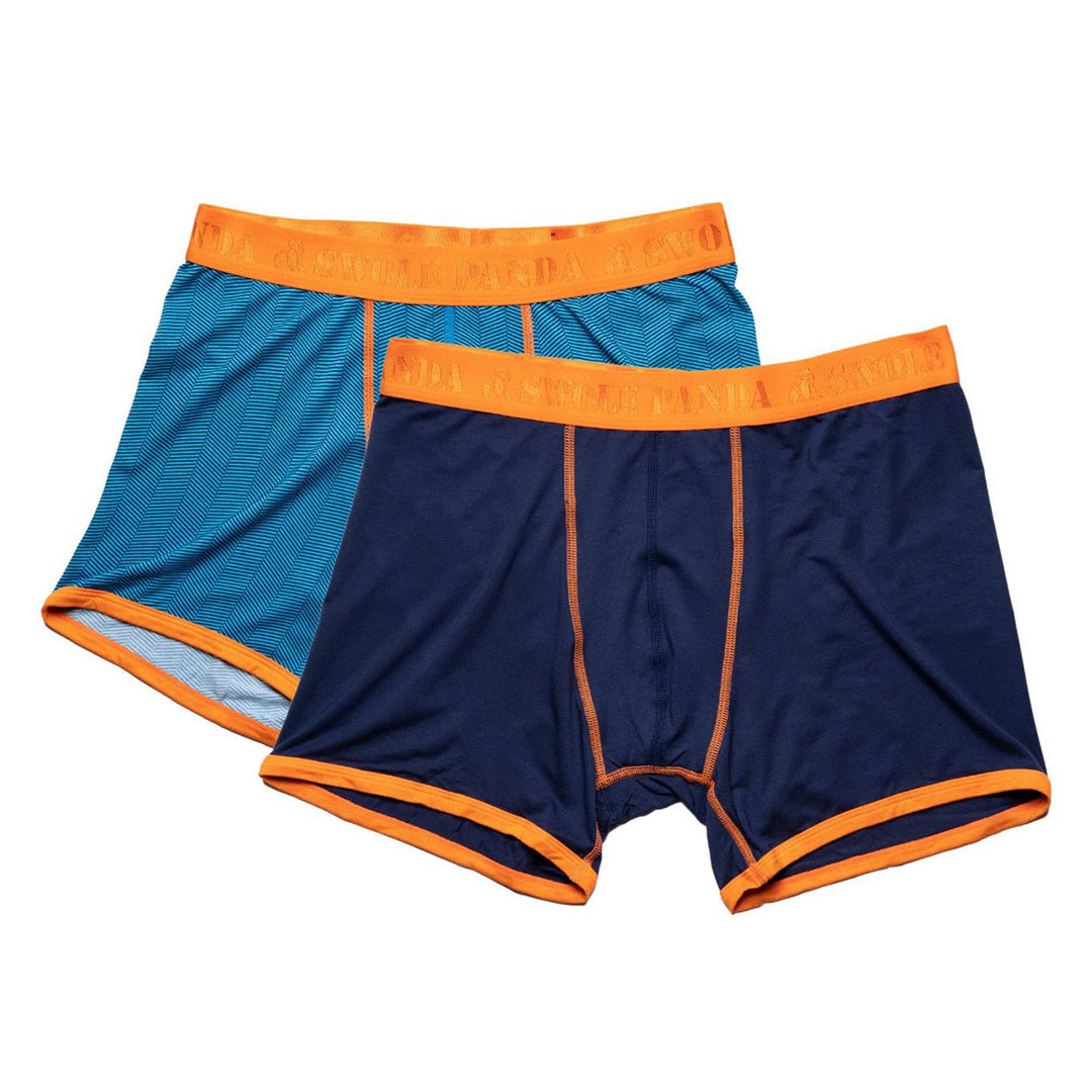 Swole Panda Navy / Blue Herringbone Boxers Twin Pack