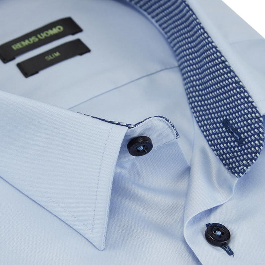 Remus Uomo 18436 22 Slim Fit Blue Long Sleeve Dress Shirt