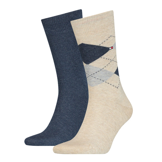 Tommy Hilfiger 100001495 050 Beige Melange 2 Pack Argyle Socks