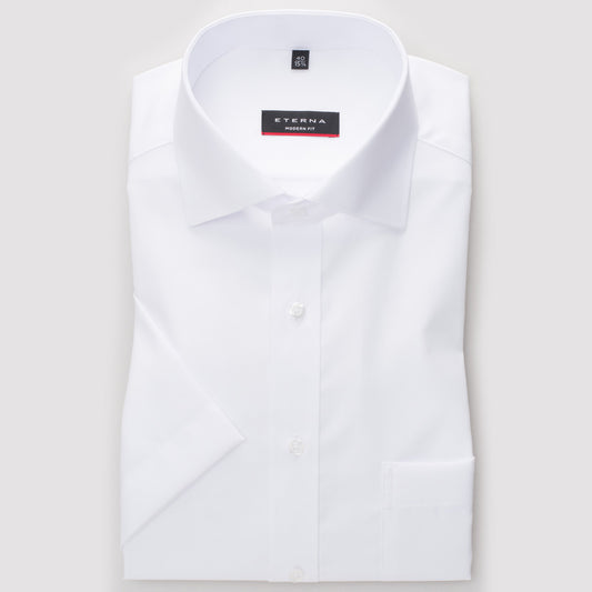 Eterna 1100 00 C187 Modern Fit White Short Sleeve Shirt