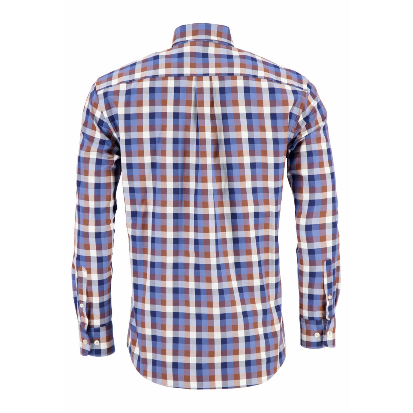 Fynch Hatton 1208 8220 8222 Midblue Fond Combi Check Casual Shirt
