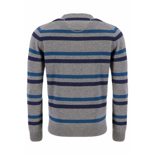 Fynch Hatton 1209 305 912 Silver Round Neck Striped Knitwear
