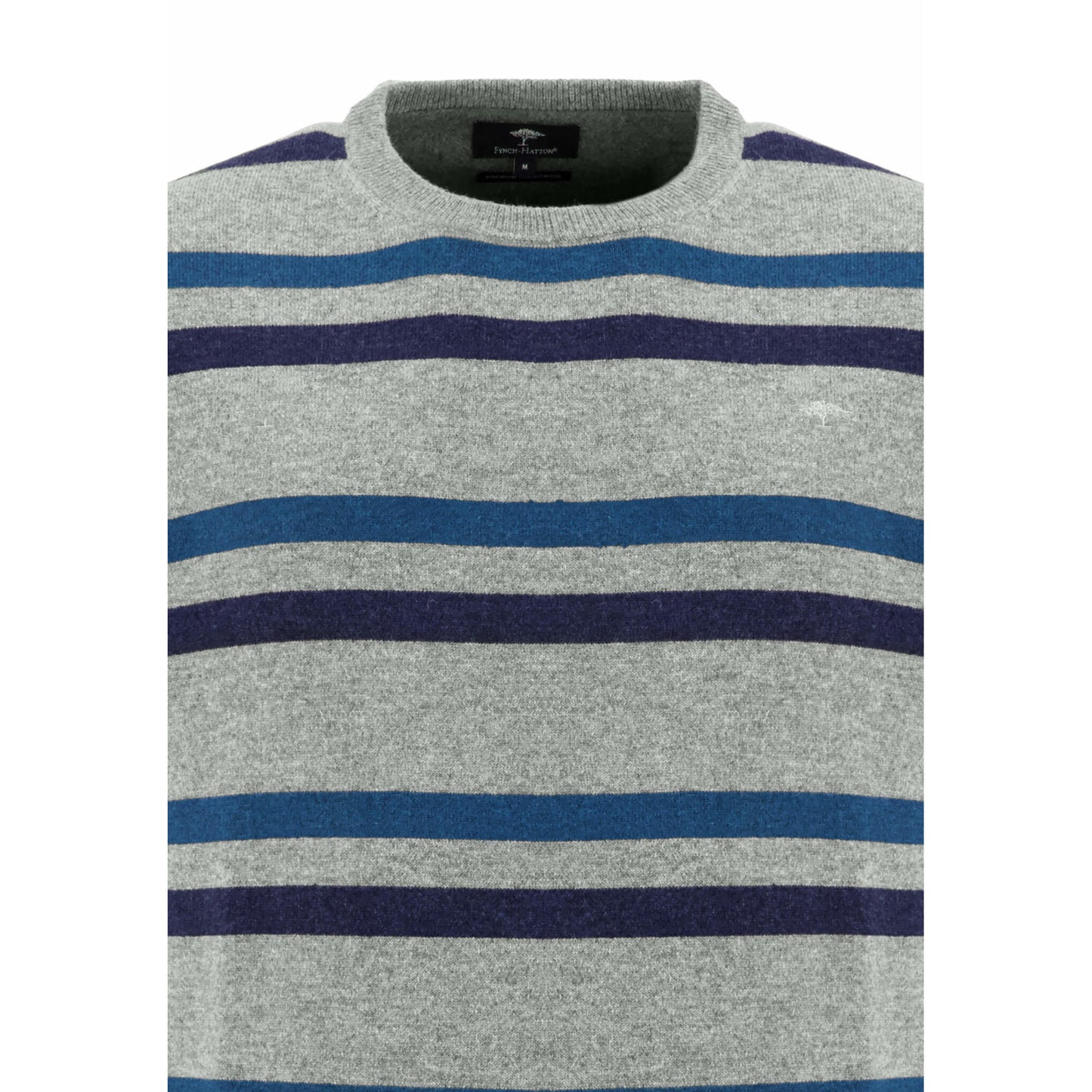 Fynch Hatton 1209 305 912 Silver Round Neck Striped Knitwear