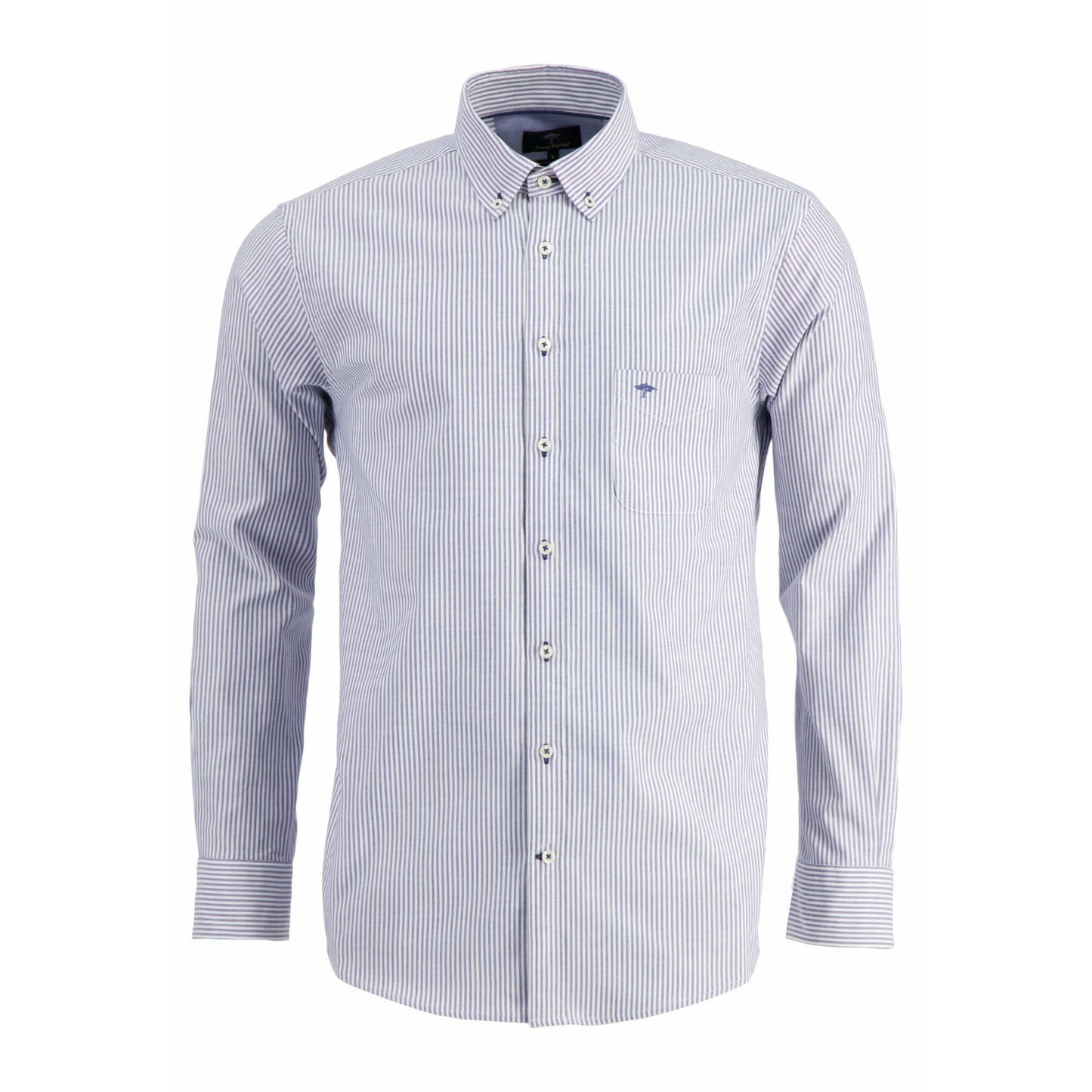 Fynch Hatton 1213 5020 5023 Midblue Oxford Striped Casual Shirt