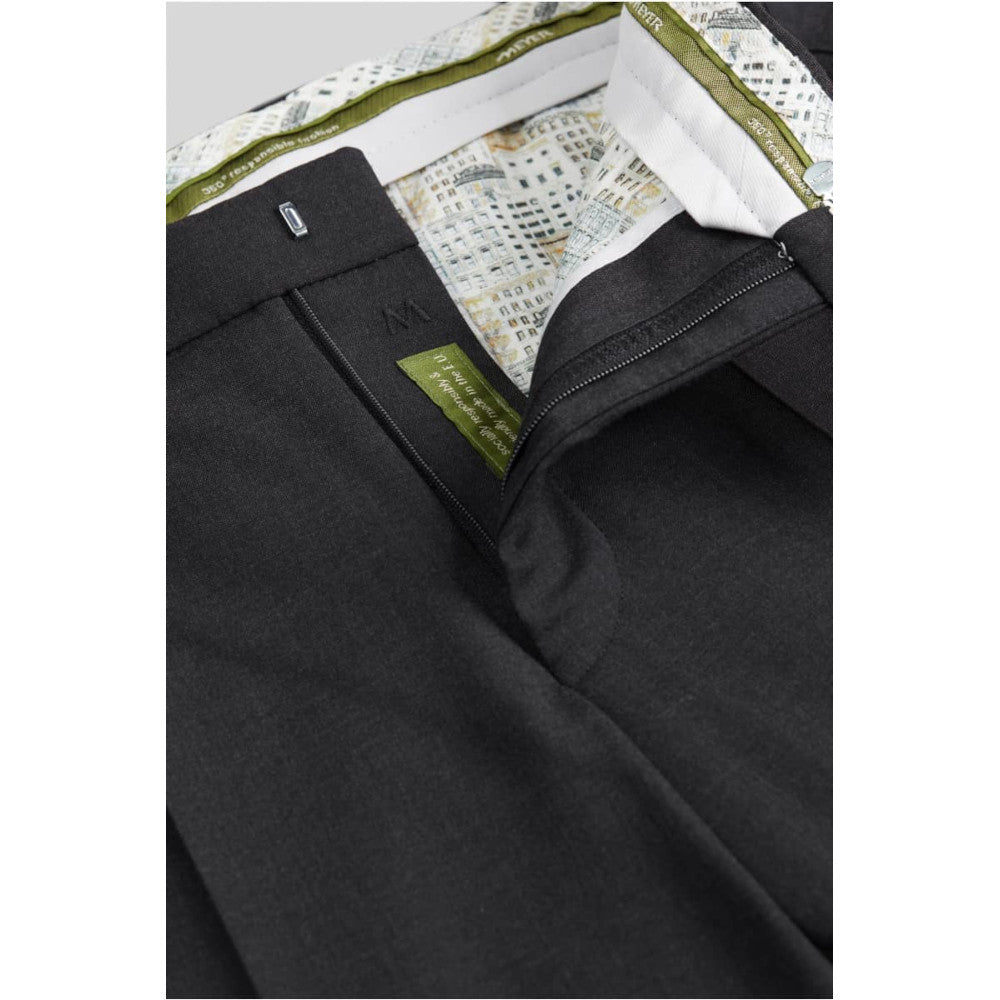 Meyer 344 08 Roma Charcoal Fine Tropical Wool Trousers