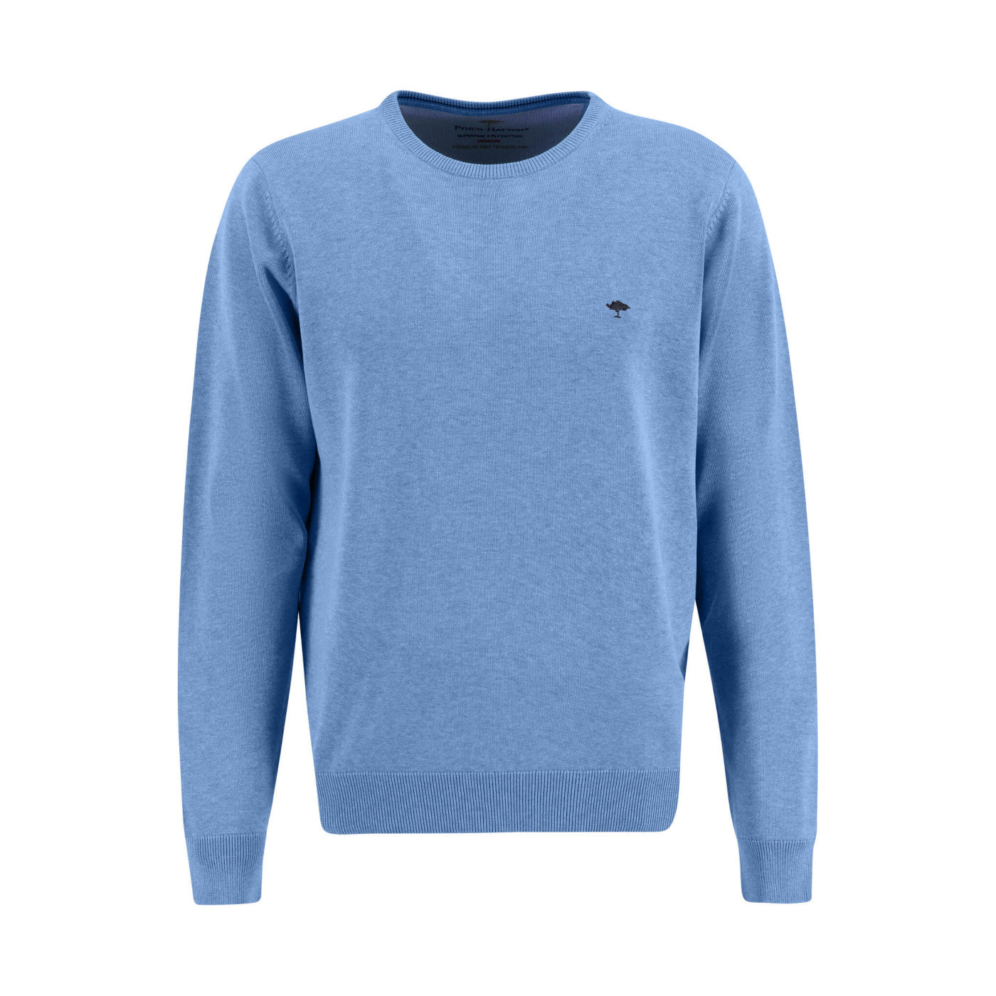 Fynch Hatton 1313 210 601 Light Sky Striped Super Fine Round Neck